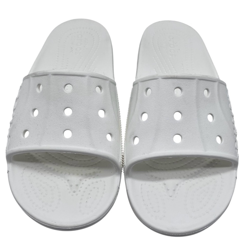 NEW Crocs Womens Shoes Baya Slide Sandals 9 White Flat Casual Cushioned Comfort - Picture 5 of 10